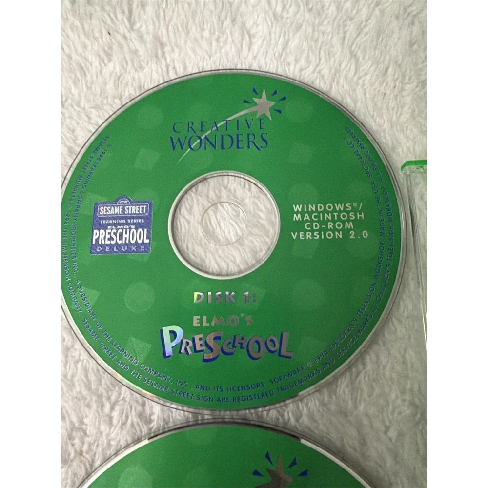 Sesame Street Elmo's Preschool & Toddlers Deluxe 4 PC CD ROM HTF Creative Wonder